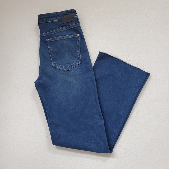 Mavi Victoria High Rise Wide Leg Jeans Size 29 Raw Hem Indigo Wash - Picture 7 of 16